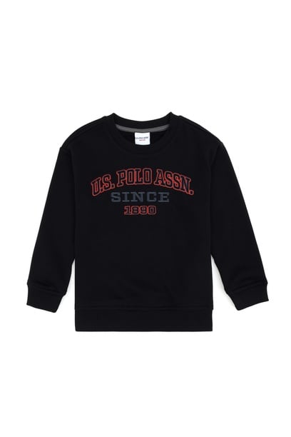 Erkek Çocuk Siyah Bisiklet Yaka Sweatshirt