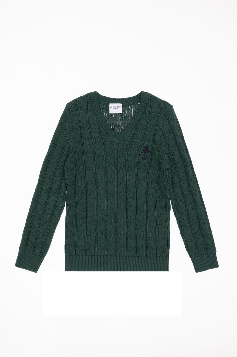 Erkek Çocuk Koyu Yeşil Basic Kazak