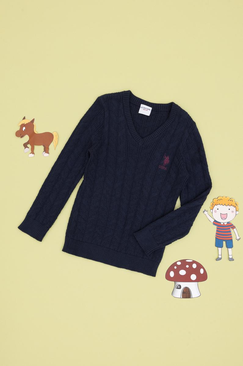 Erkek Çocuk Lacivert Basic Kazak