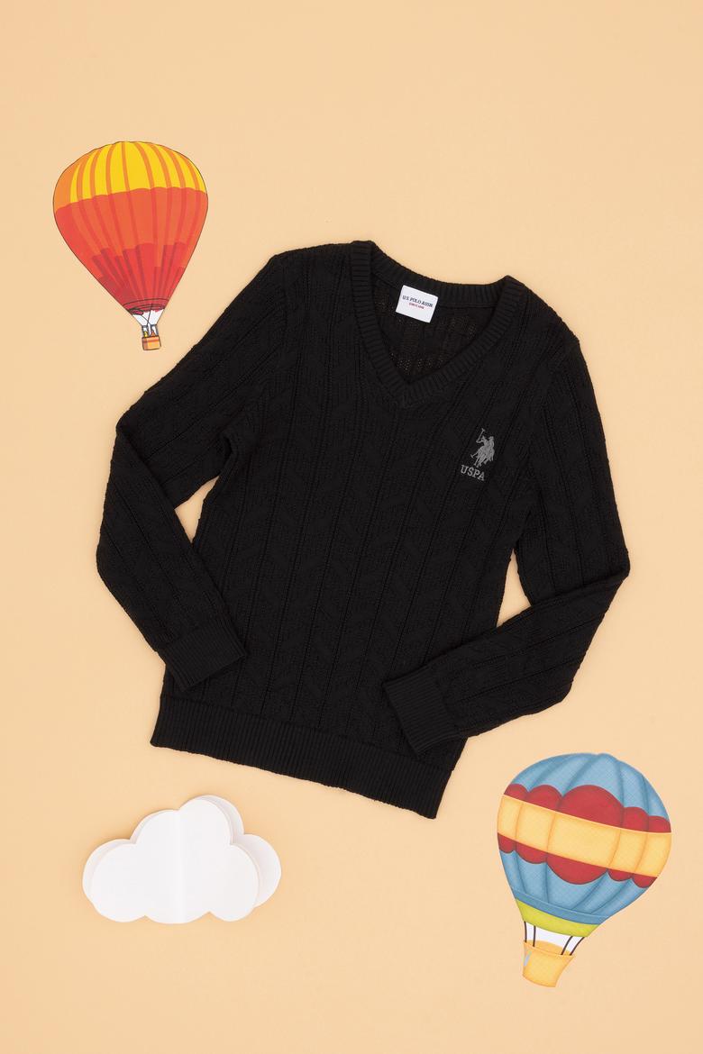 Erkek Çocuk Siyah Basic Kazak - 50315639034