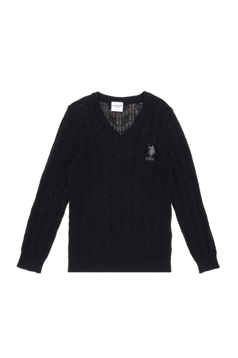 Erkek Çocuk Siyah Basic Kazak - 50315639034