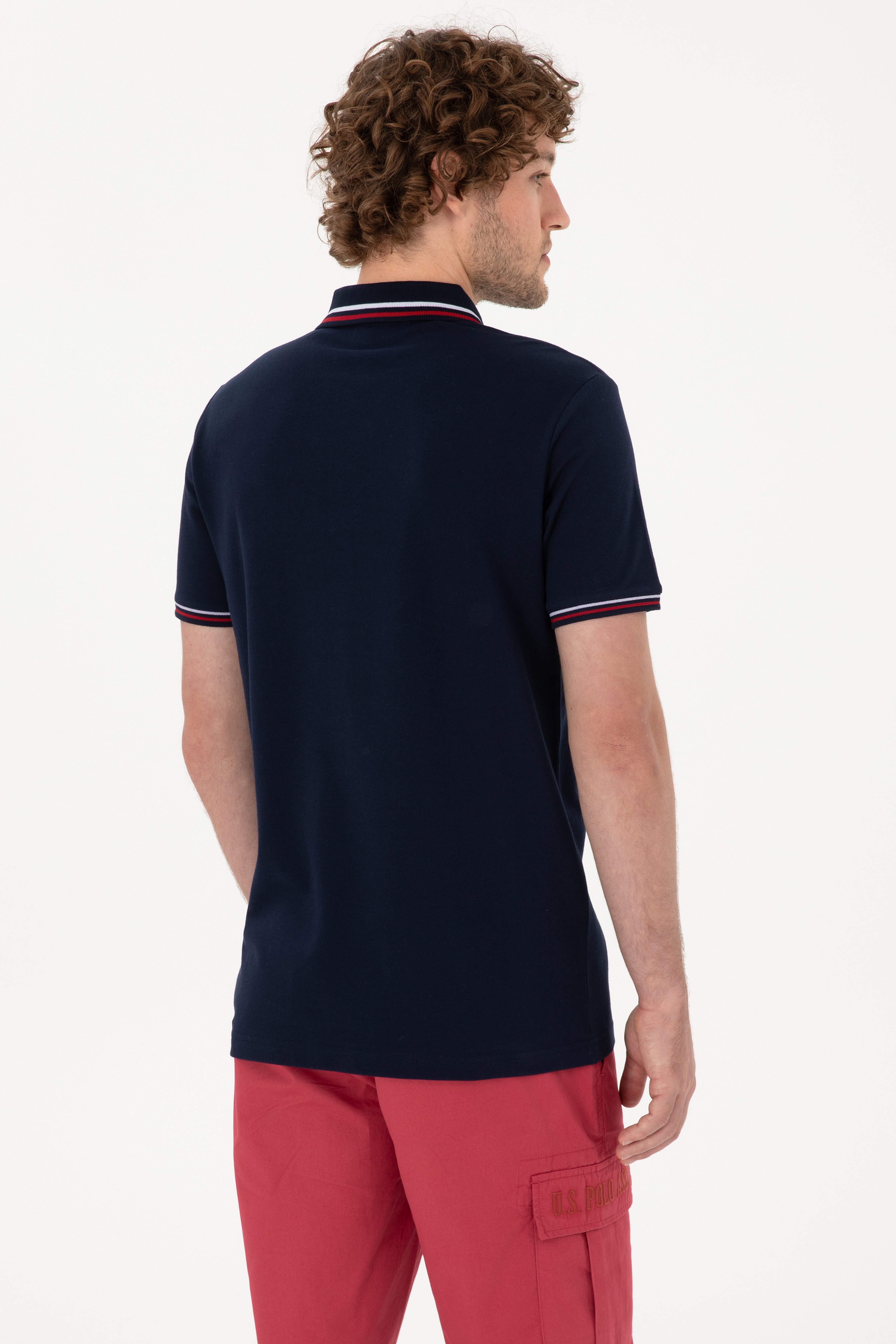 Erkek Regular Fit Polo Yaka Lacivert Basic Tişört
