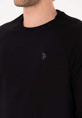 Erkek Regular Fit Bisiklet Yaka Siyah İnce Basic Sweatshirt - 50313752007