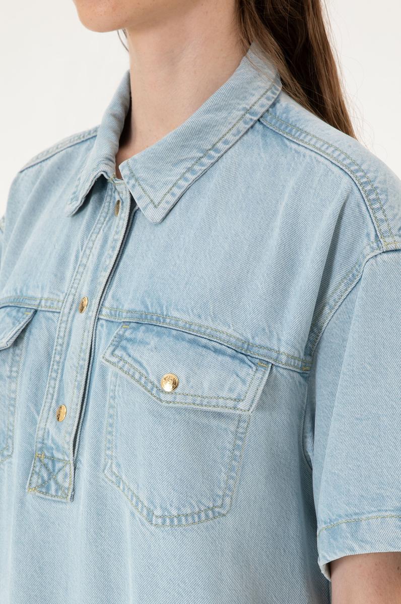 Kadın Açık Mavi Jean Elbise