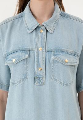 Kadın Açık Mavi Jean Elbise - 50304314005