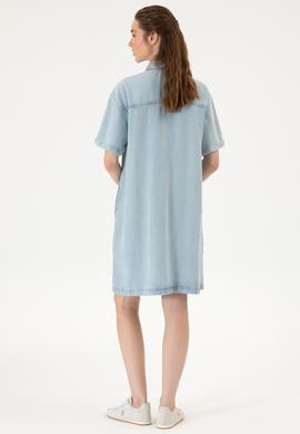 Kadın Açık Mavi Jean Elbise - 50304314005