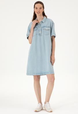Kadın Açık Mavi Jean Elbise - 50304314005