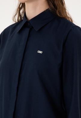 Kadın Lacivert Uzun Kollu Gömlek - 50299331004