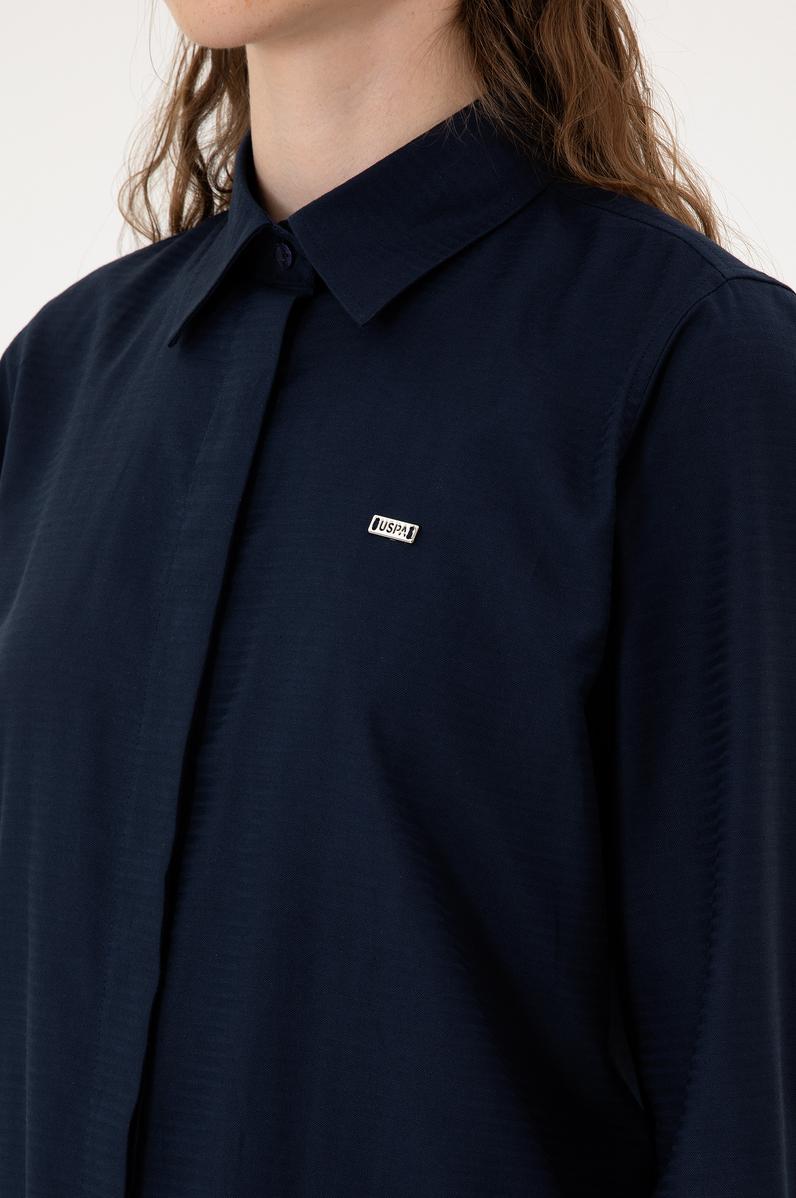 Kadın Lacivert Uzun Kollu Gömlek