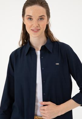 Kadın Lacivert Uzun Kollu Gömlek - 50299331004