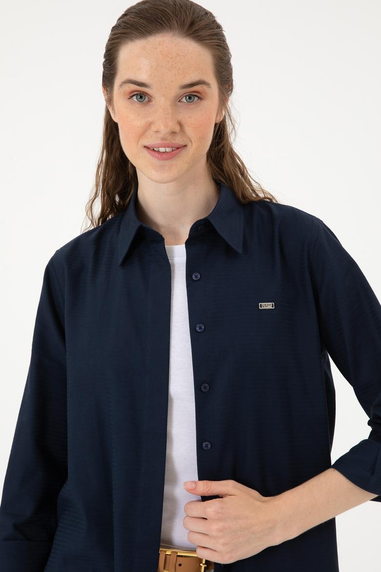 Kadın Lacivert Uzun Kollu Gömlek - 50299331004