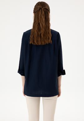 Kadın Lacivert Uzun Kollu Gömlek - 50299331004