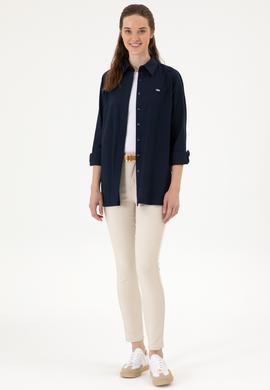Kadın Lacivert Uzun Kollu Gömlek - 50299331004