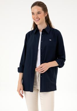 Kadın Lacivert Uzun Kollu Gömlek - 50299331004