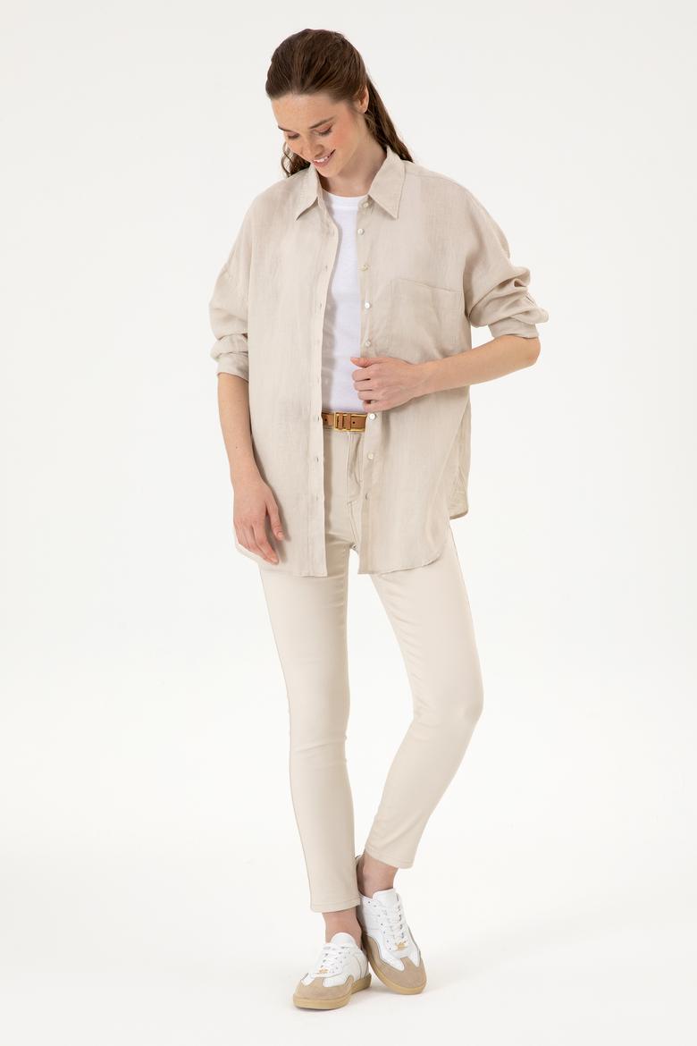 Kadın Taş Uzun Kollu Gömlek - 50299794040