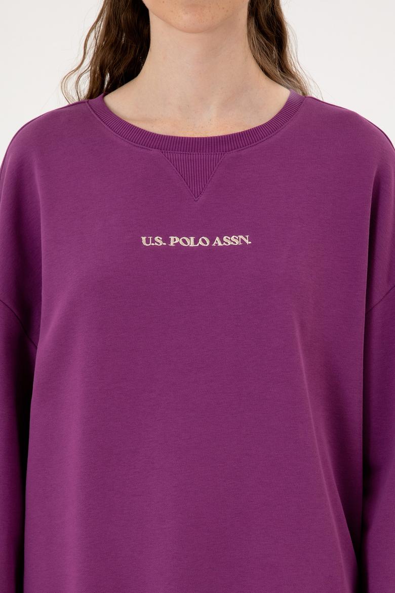 Kadın Menekşe Bisiklet Yaka Sweathırt - 50313562024