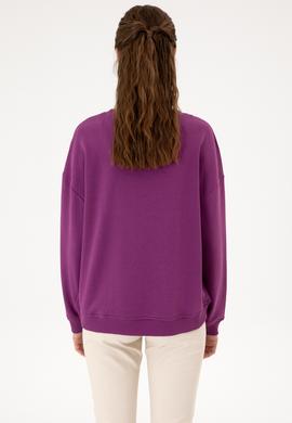 Kadın Menekşe Bisiklet Yaka Sweathırt - 50313562024