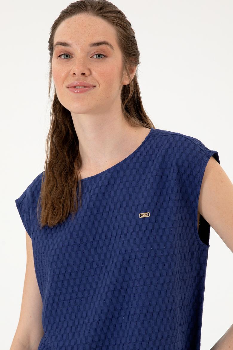 Kadın Lacivert Kısa Kollu Gömlek - 50299457005