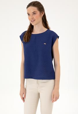 Kadın Lacivert Kısa Kollu Gömlek - 50299457005