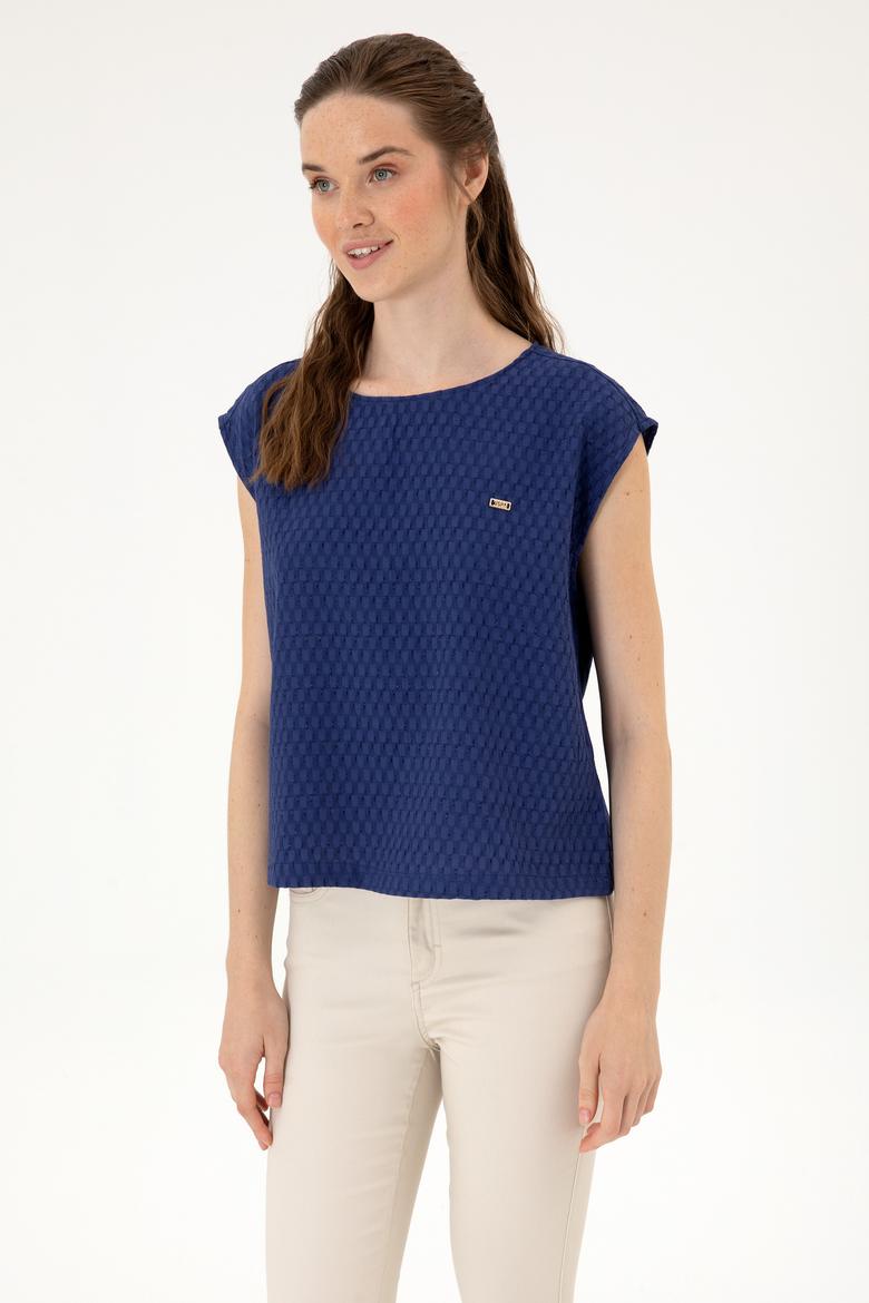 Kadın Lacivert Kısa Kollu Gömlek - 50299457005