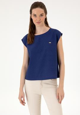 Kadın Lacivert Kısa Kollu Gömlek - 50299457005