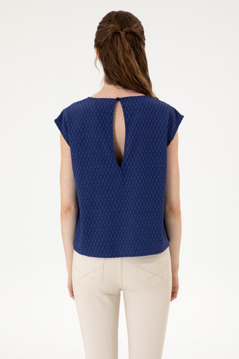 Kadın Lacivert Kısa Kollu Gömlek - 50299457005