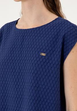 Kadın Lacivert Kısa Kollu Gömlek - 50299457005