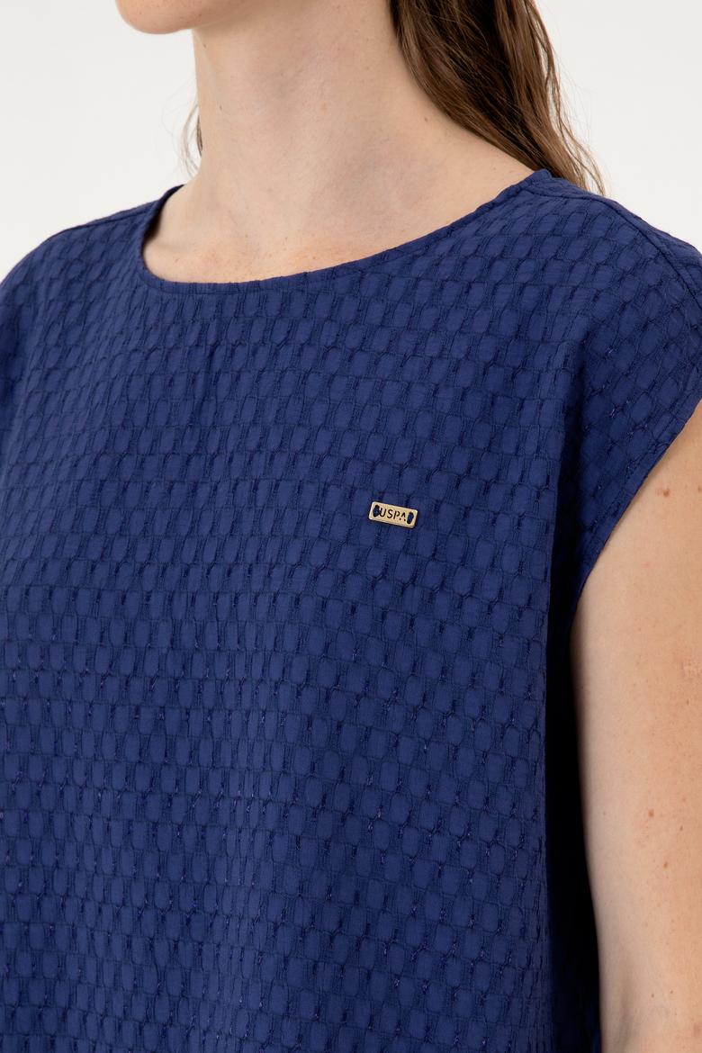 Kadın Lacivert Kısa Kollu Gömlek - 50299457005