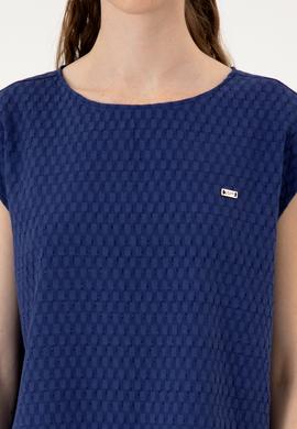 Kadın Lacivert Kısa Kollu Gömlek - 50299457005