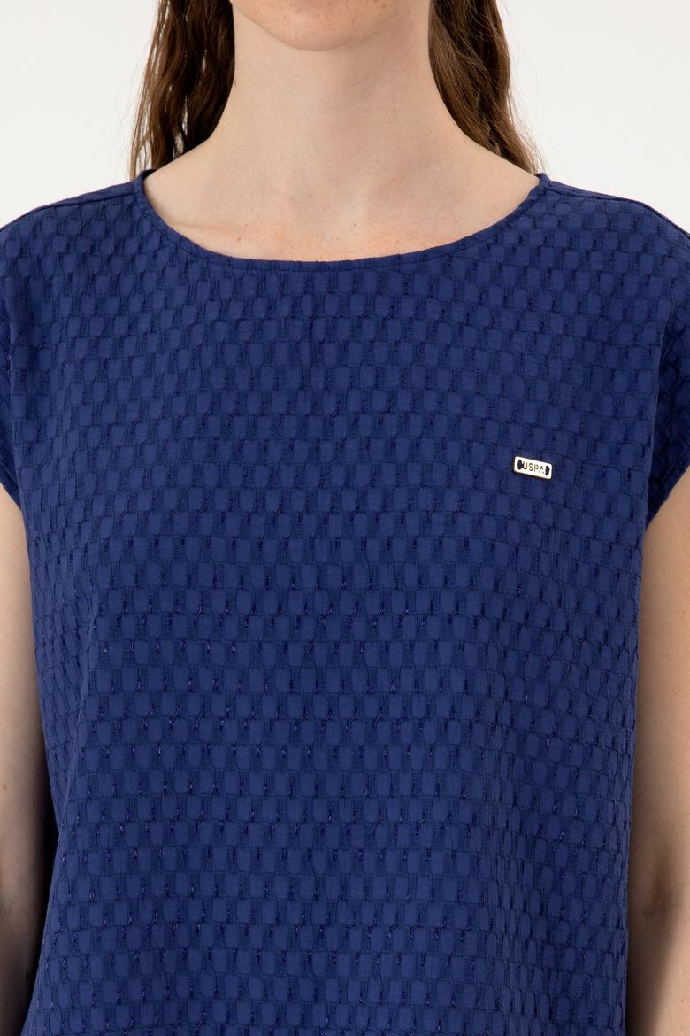 Kadın Lacivert Kısa Kollu Gömlek - 50299457005