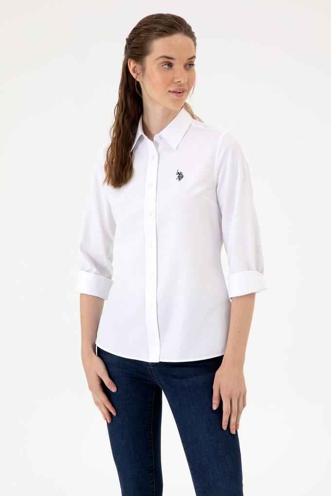 Kadın Beyaz Uzun Kollu Basic Gömlek