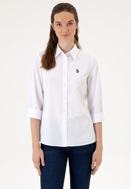 Kadın Beyaz Uzun Kollu Basic Gömlek - 50316711003