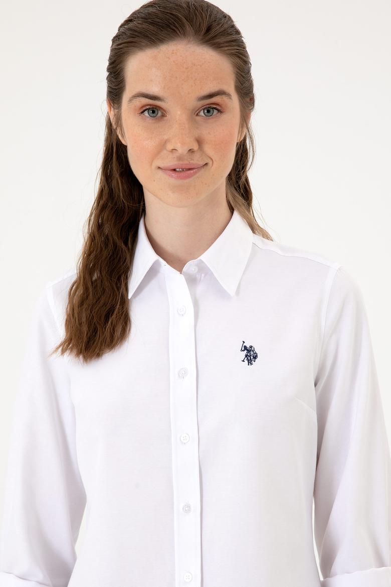 Kadın Beyaz Uzun Kollu Basic Gömlek - 50316711003