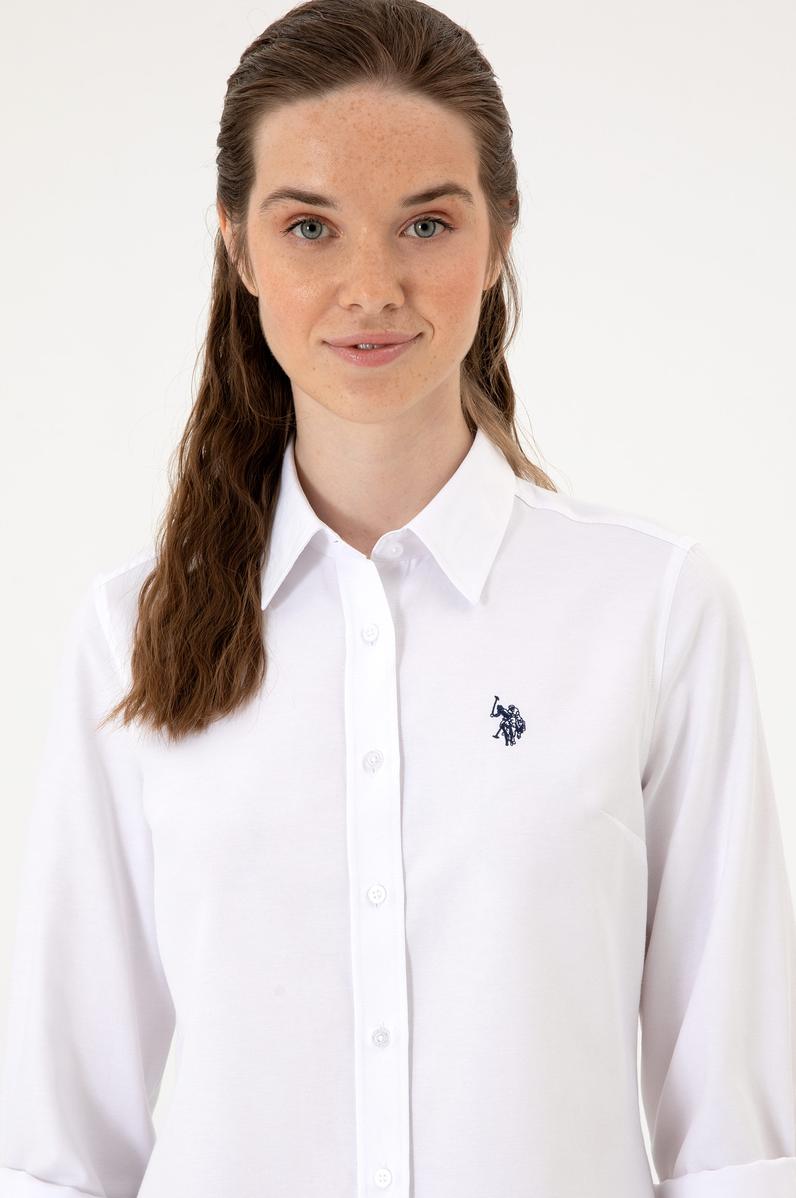 Kadın Beyaz Uzun Kollu Basic Gömlek