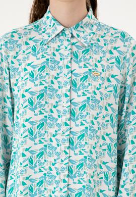 Kadın Mint Uzun Kollu Gömlek - 50299289007