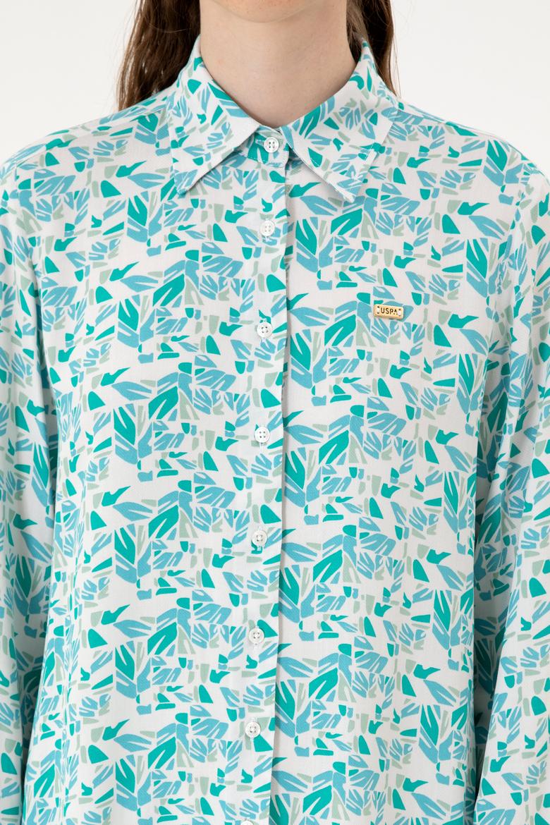 Kadın Mint Uzun Kollu Gömlek - 50299289007