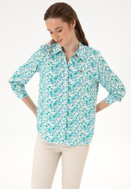 Kadın Mint Uzun Kollu Gömlek - 50299289007