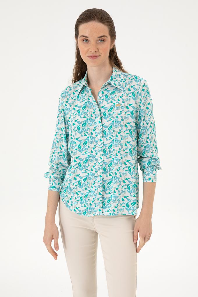 Kadın Mint Uzun Kollu Gömlek