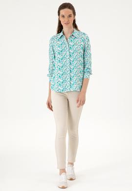 Kadın Mint Uzun Kollu Gömlek - 50299289007