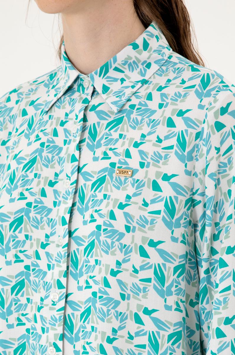 Kadın Mint Uzun Kollu Gömlek