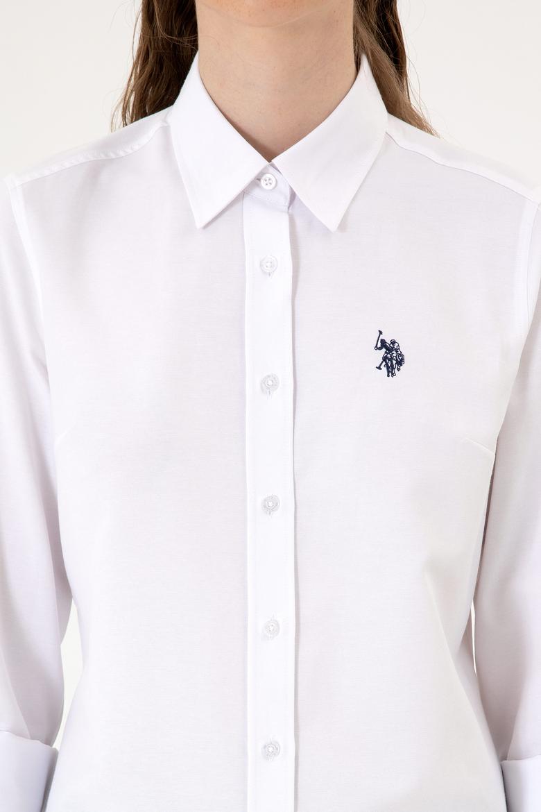 Kadın Beyaz Uzun Kollu Basic Gömlek - 50316711003