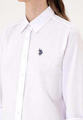 Kadın Beyaz Uzun Kollu Basic Gömlek - 50316711003