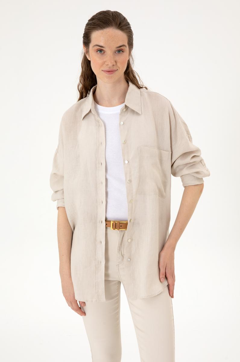 Kadın Taş Uzun Kollu Gömlek