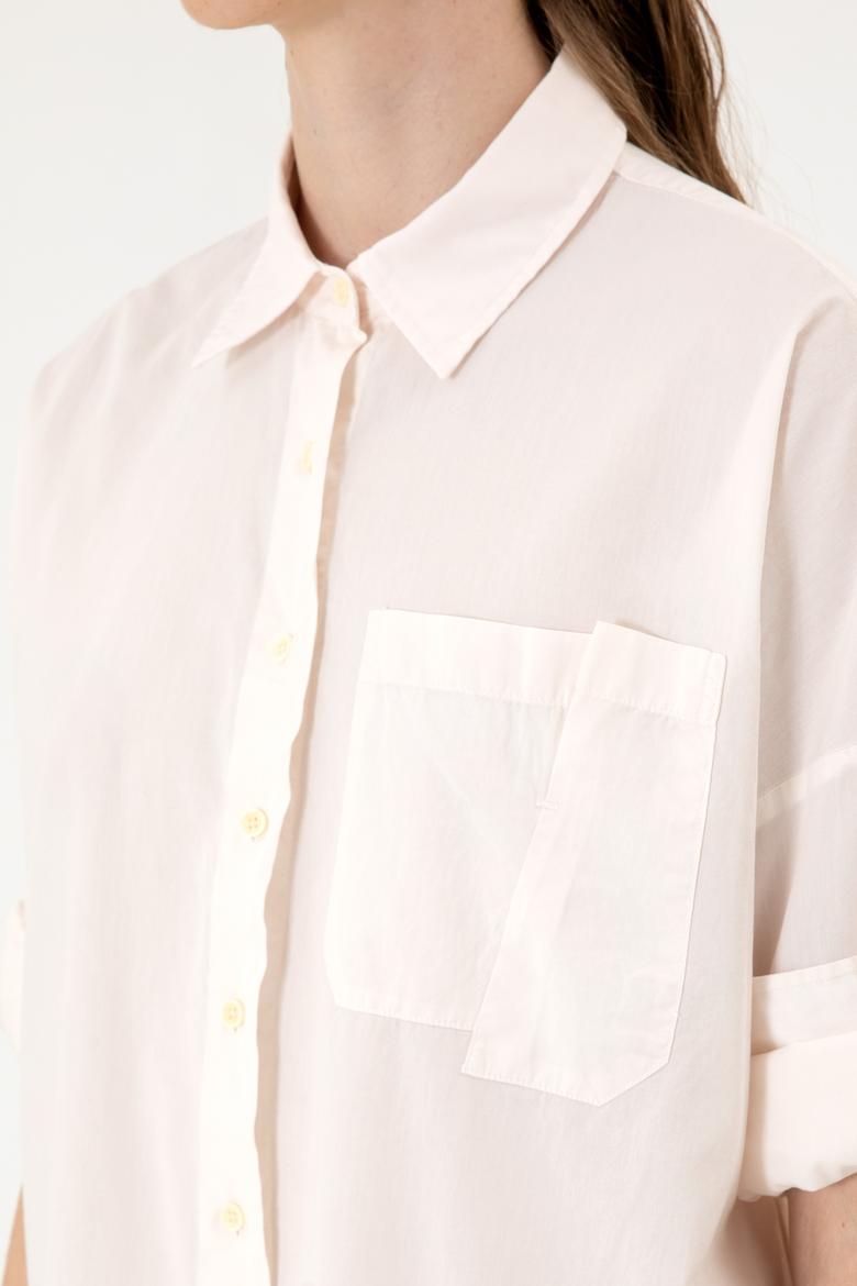 Kadın Krem Uzun Kollu Gömlek - 50300096013