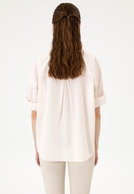 Kadın Krem Uzun Kollu Gömlek - 50300096013