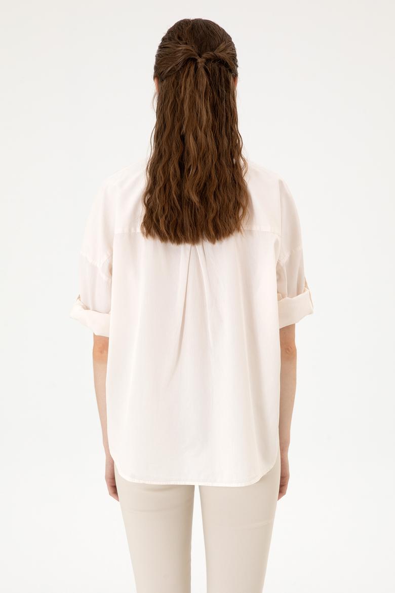 Kadın Krem Uzun Kollu Gömlek - 50300096013