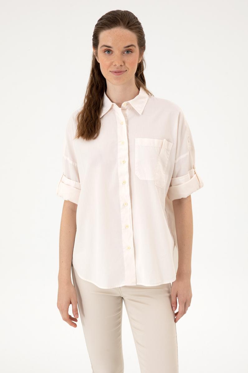 Kadın Krem Uzun Kollu Gömlek