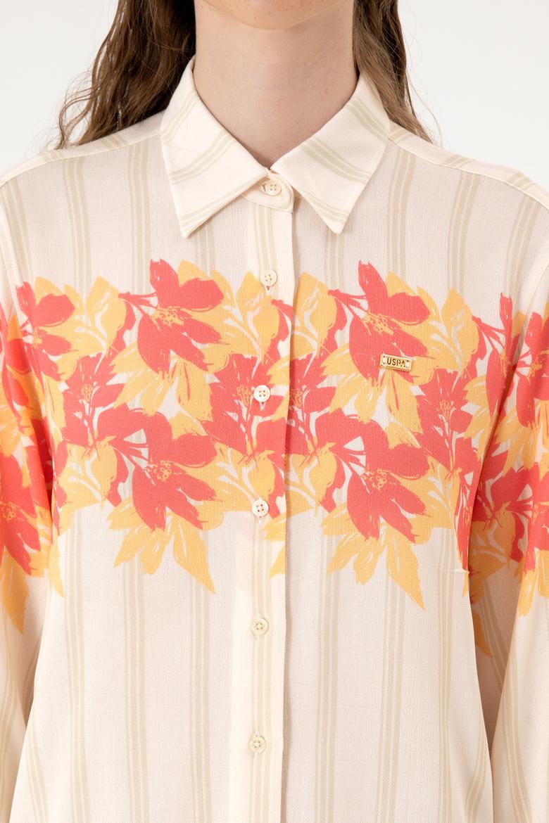 Kadın Turuncu Uzun Kollu Gömlek - 50311136007