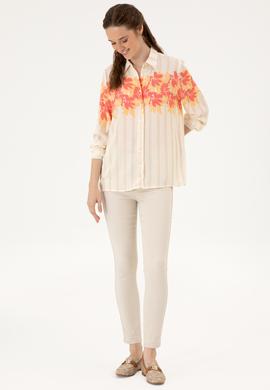 Kadın Turuncu Uzun Kollu Gömlek - 50311136007