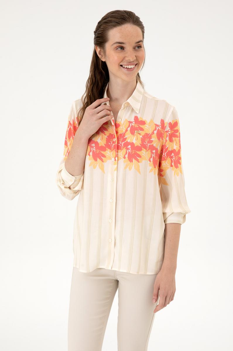 Kadın Turuncu Uzun Kollu Gömlek